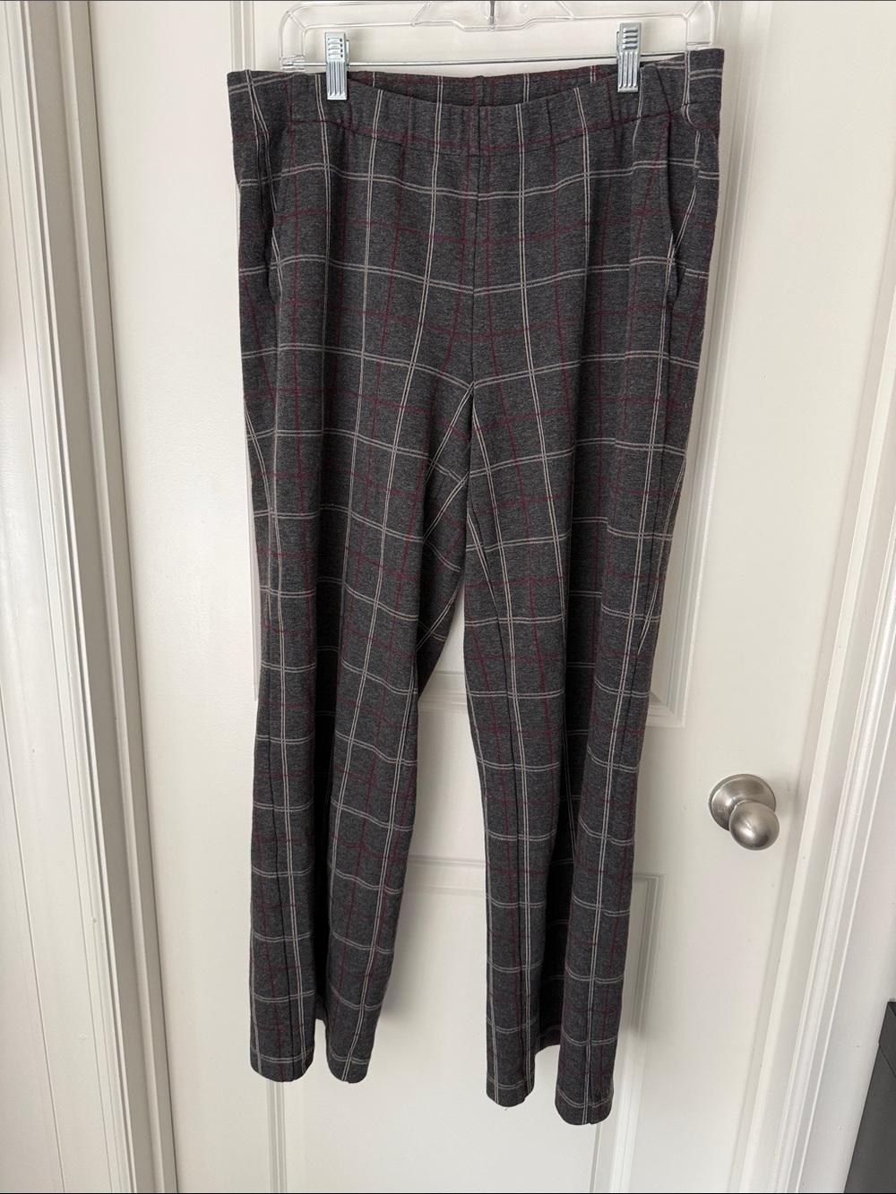 Plaid wide leg pants